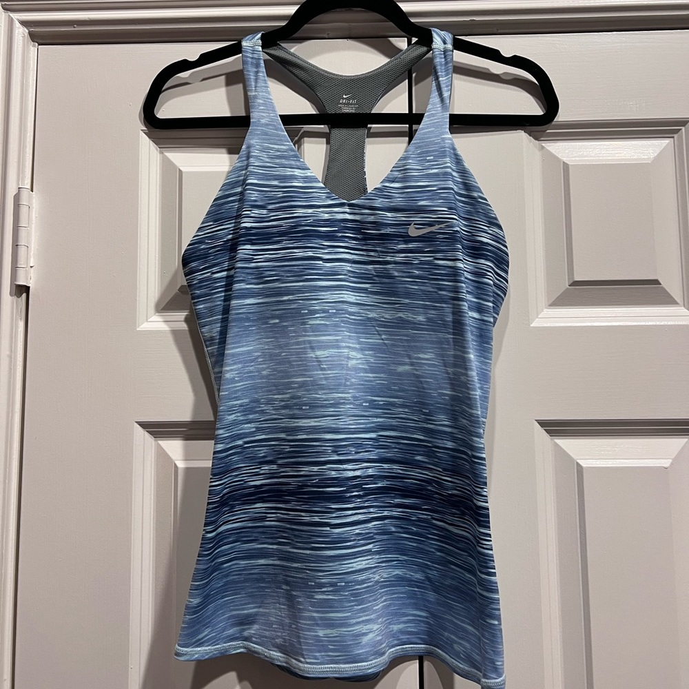 Nike Dri Fit Top Blue Size Small